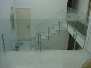 INTERIOR BALCONY WITH GLASS PANELS